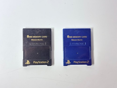 Sony 8MB Magic Gate Memory Card PLAYSTATION 2 Set2 (Negro Y Azul)