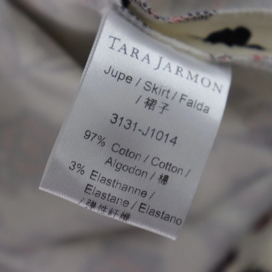 Falda Patinadora Tara Jarmon Mujer Talla 36 8 Crema Marfil Rojo Floral Rosa Clásica Foto 4 de 4