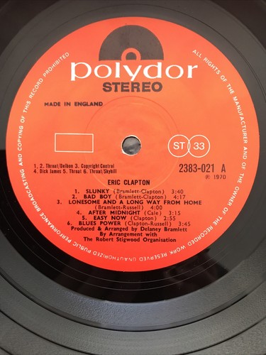 Eric Clapton - Eric Clapton Vinyl LP Polydor 2383 021 1970 1st PRESS VG+/VG+ - Imagen 2 de 8