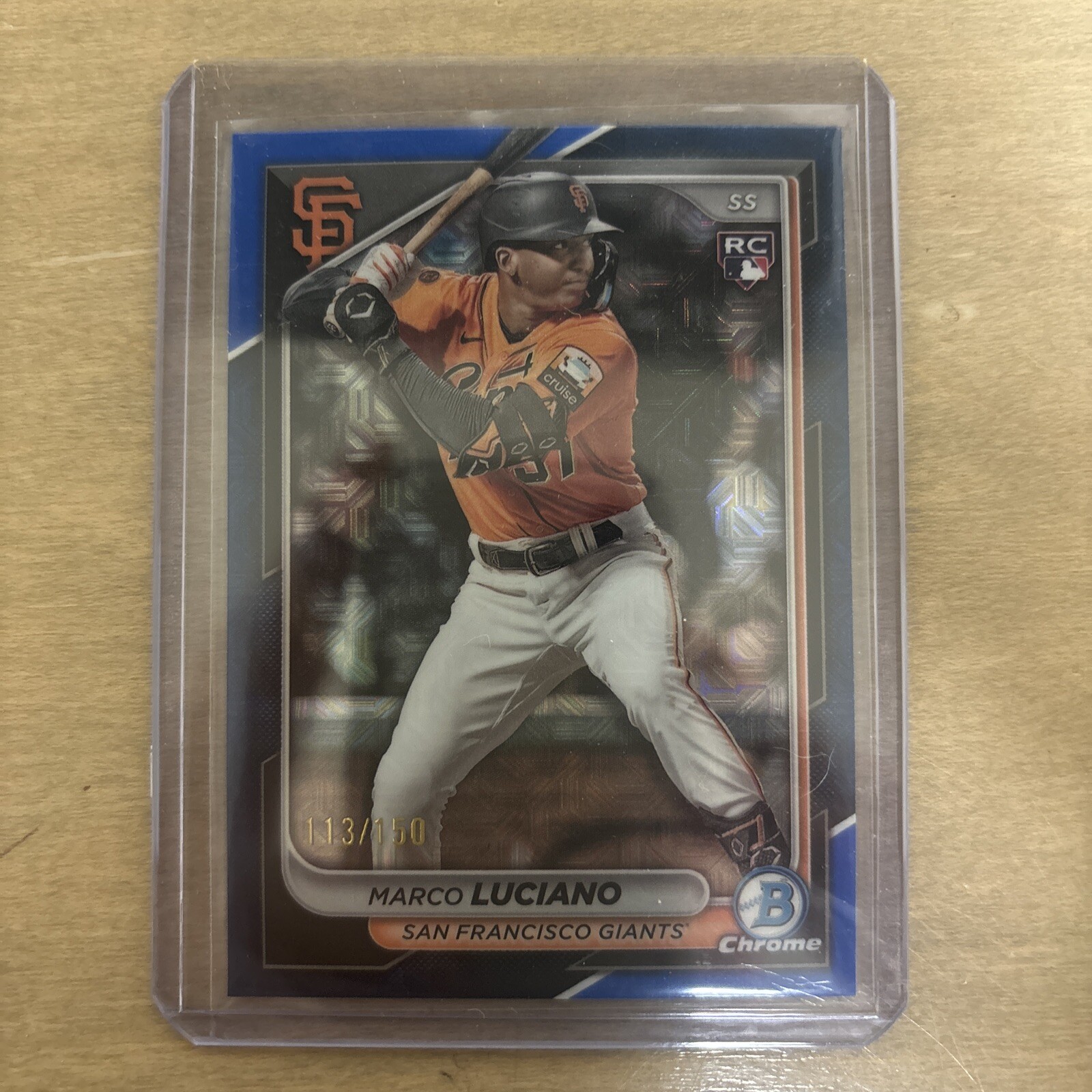 2024 Bowman Chrome #43 Marco Luciano RC /150 Mega Box Blue Mojo