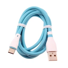 Blue 4ft USB-C Cable Charger Cord Power Wire Type-C Fast Charge for Cell Phones