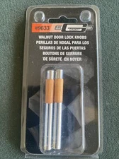 Chrome And Wood Door Lock Knobs Mr Gasket 9633 GM 1959 To Date Ford 1965 To Date