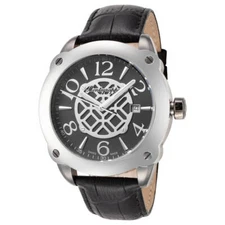 Montegrappa Men's Filigree Leather Swiss Made Quartz 44mm Watch IDOMWAIC
