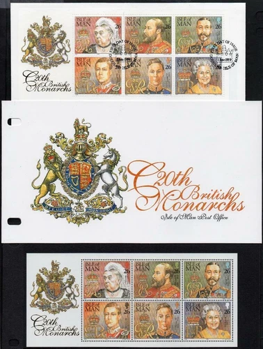 ISLE of MAN MNH 1999 British Monarchs Presentation Pack & FDC