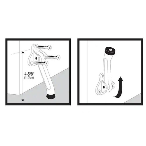 EVERBILT Satin Chrome Kickdown Doorstop Door Stop Door Stay Holder 28377 - Picture 4 of 4