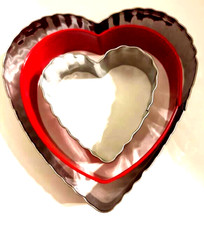 Heart Cookie Cutter Set of 3 sizes crinkle and plain Valentine's Day Wedding