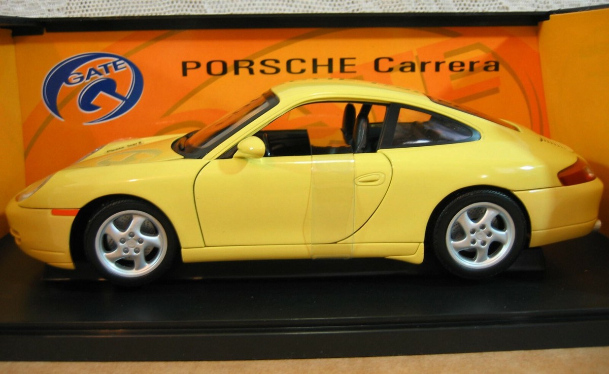 Gate Porsche Carrera 996 Coupe Yellow Car Die Cast Metal 1