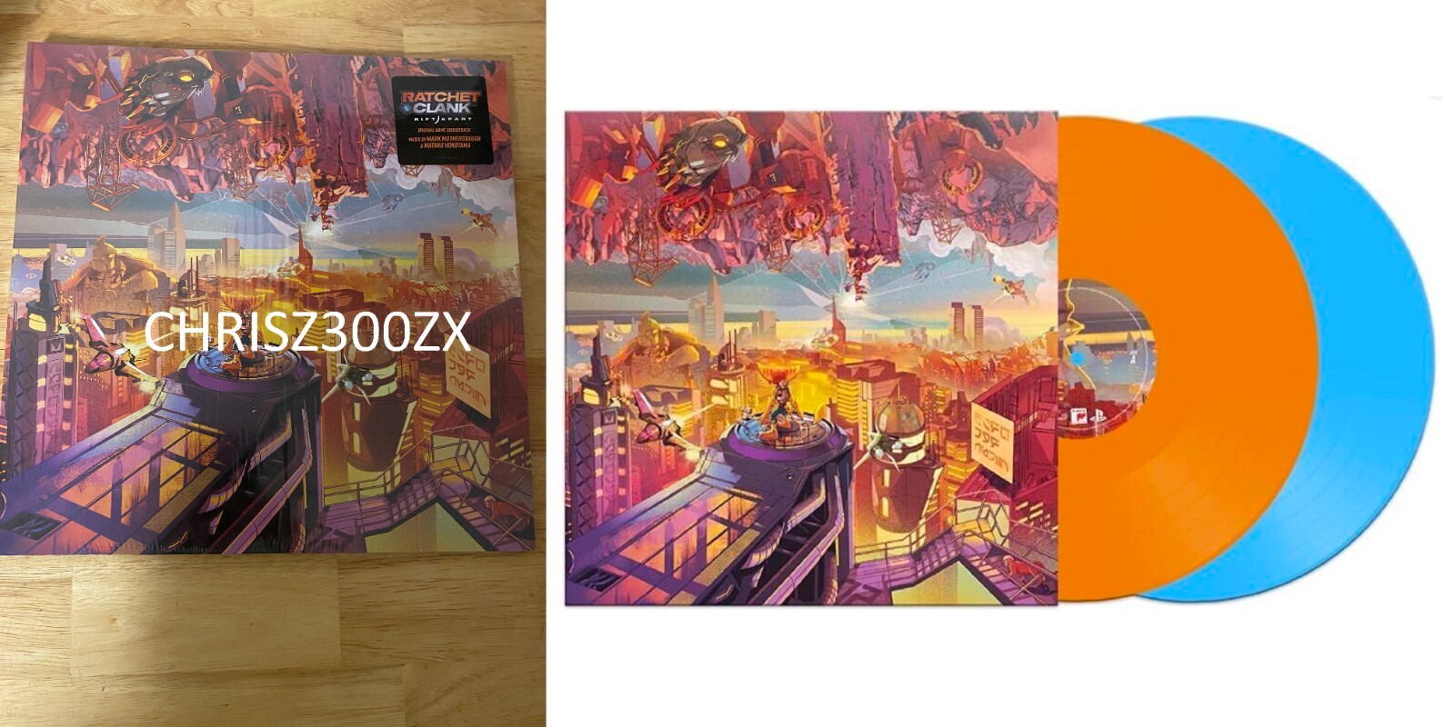 Ratchet & Clank Rift Apart Vinyl Record Soundtrack 2 LP Orange Blue