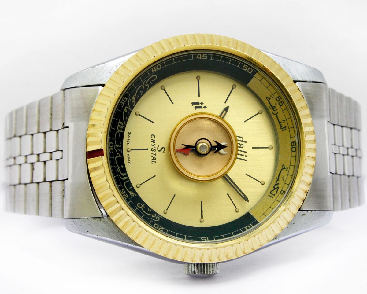 DALIL Crystal Manual Winding Steel Men's Compass Watch with