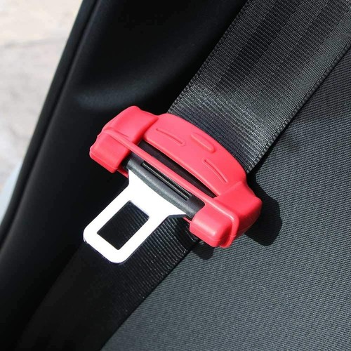 2pcs RED Car Safety Seat Belt Buckle Clips Anti-Scratch Silicon Protector Cover - Foto 11 di 12