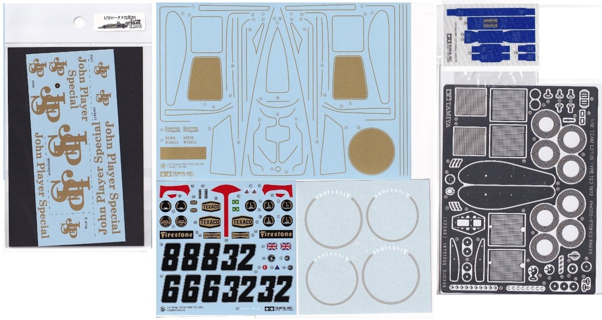 Tamiya Decals Full SET for 1/12 Lotus Type 72D 1972 F1. Item12046