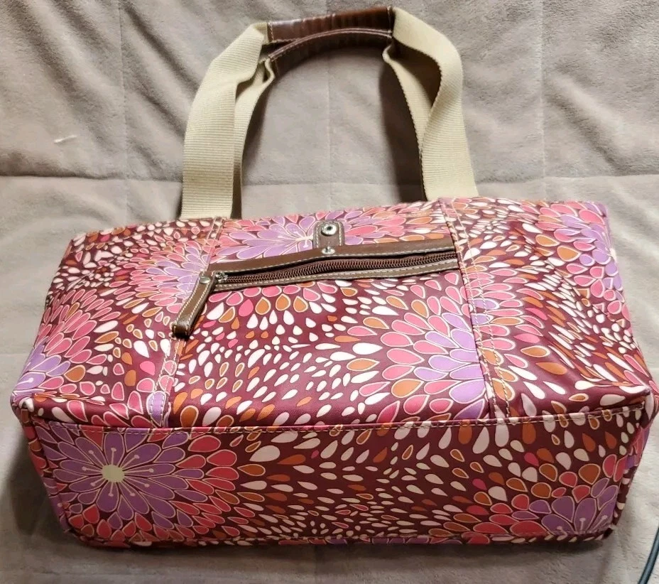 Nine West Black Multi-Floral Large Shoulder Tote Pink & Brown  - Image 2 of 4