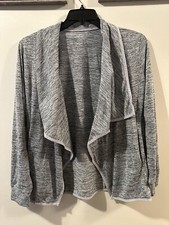 st johns bay Woman Open Front Cardigan Gray Long Sleeve Size L