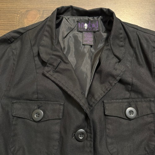 Vintage Morbid Threads Jacket Womens M Black Y2K Hot Topic Corporate Goth Punk - Picture 5 of 12