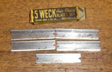 5 Vintage Weck Hair Shaper Razor Blades