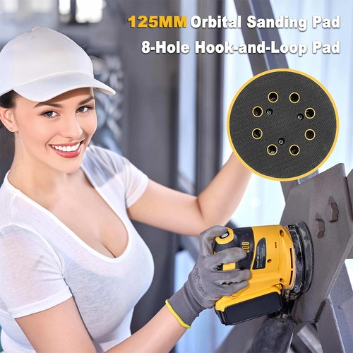 Cordless Random Orbit Sander fit DEWALT 20V, 5in for Sanding Polishing Tool Only - Picture 8 of 13