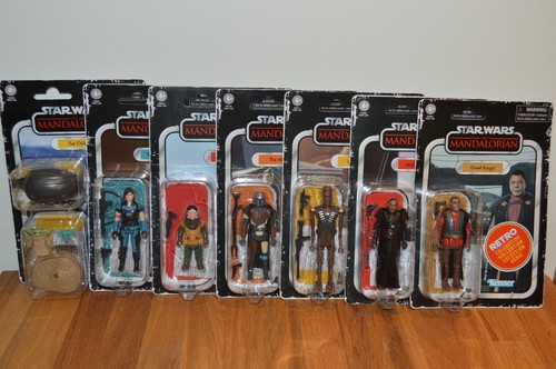 Star Wars TVC RETRO Collection: THE MANDALORIAN; 7 Retro Figuren KOMPLETTSATZ - Bild 1 von 9