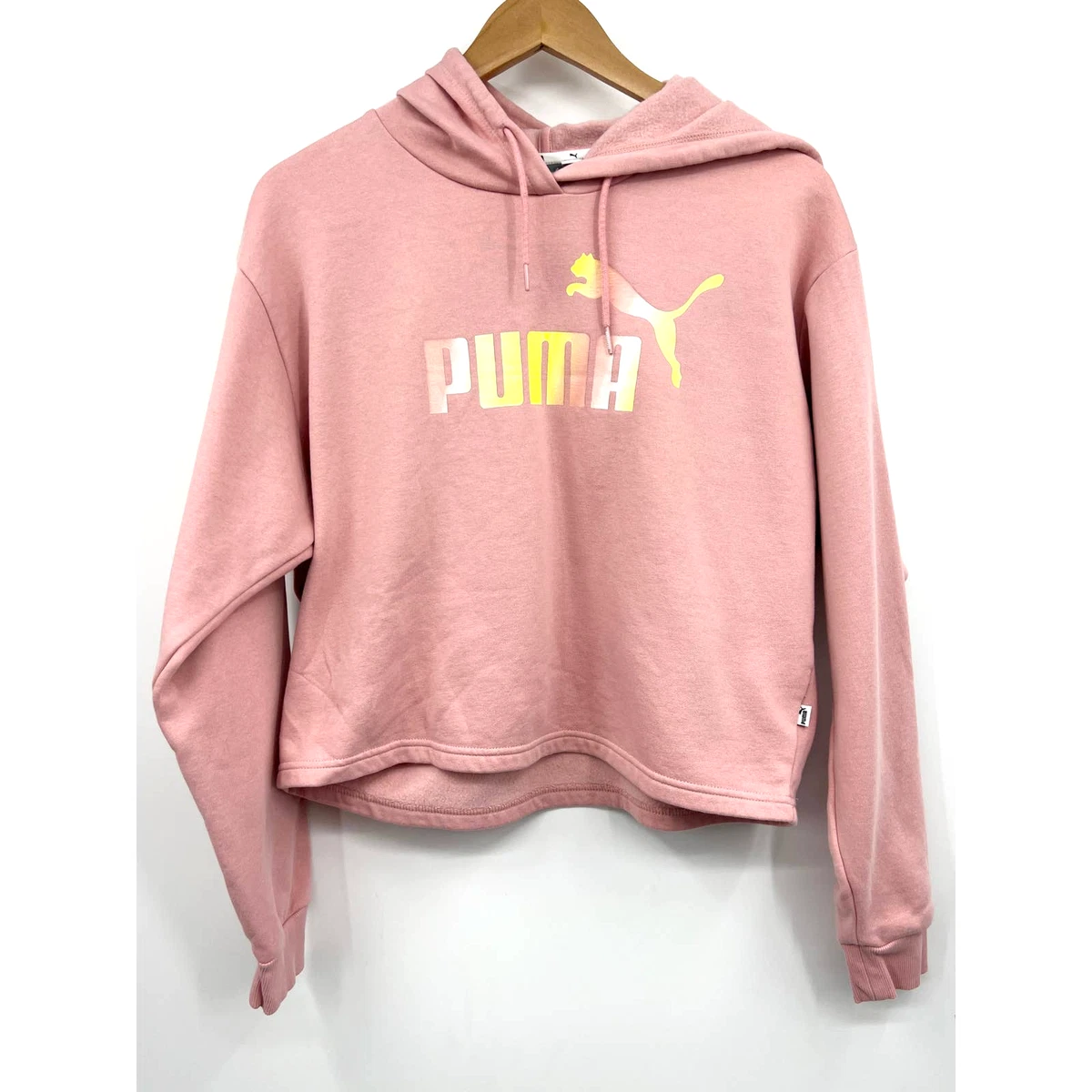 Puma pink crop hoodie Clearance
