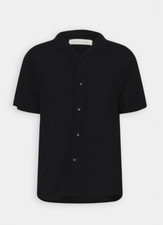FREE SHIPPING Button Down Short Sleeve Shirt Black 4XL
