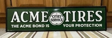 Cities Service Sign Acme Tires Gas Oil Tools Parts Vintage Style Wall Decor