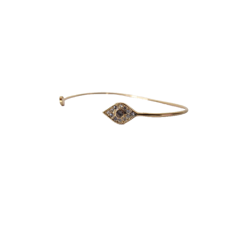 PILGRIM BRACELET CUFF BANGLE LUCKY EYE RHINESTONES GOLD PLATED STAINLESS STEEL - Picture 4 of 8