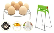 Egg Rack Steamer with Dish Plate Egg Clamp for Instant Pot 5,6,8qt Pressure Cook