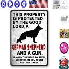 Beware of Dog Vintage Metal Sign, 12x8 Inches - Stylish Home Security Warning