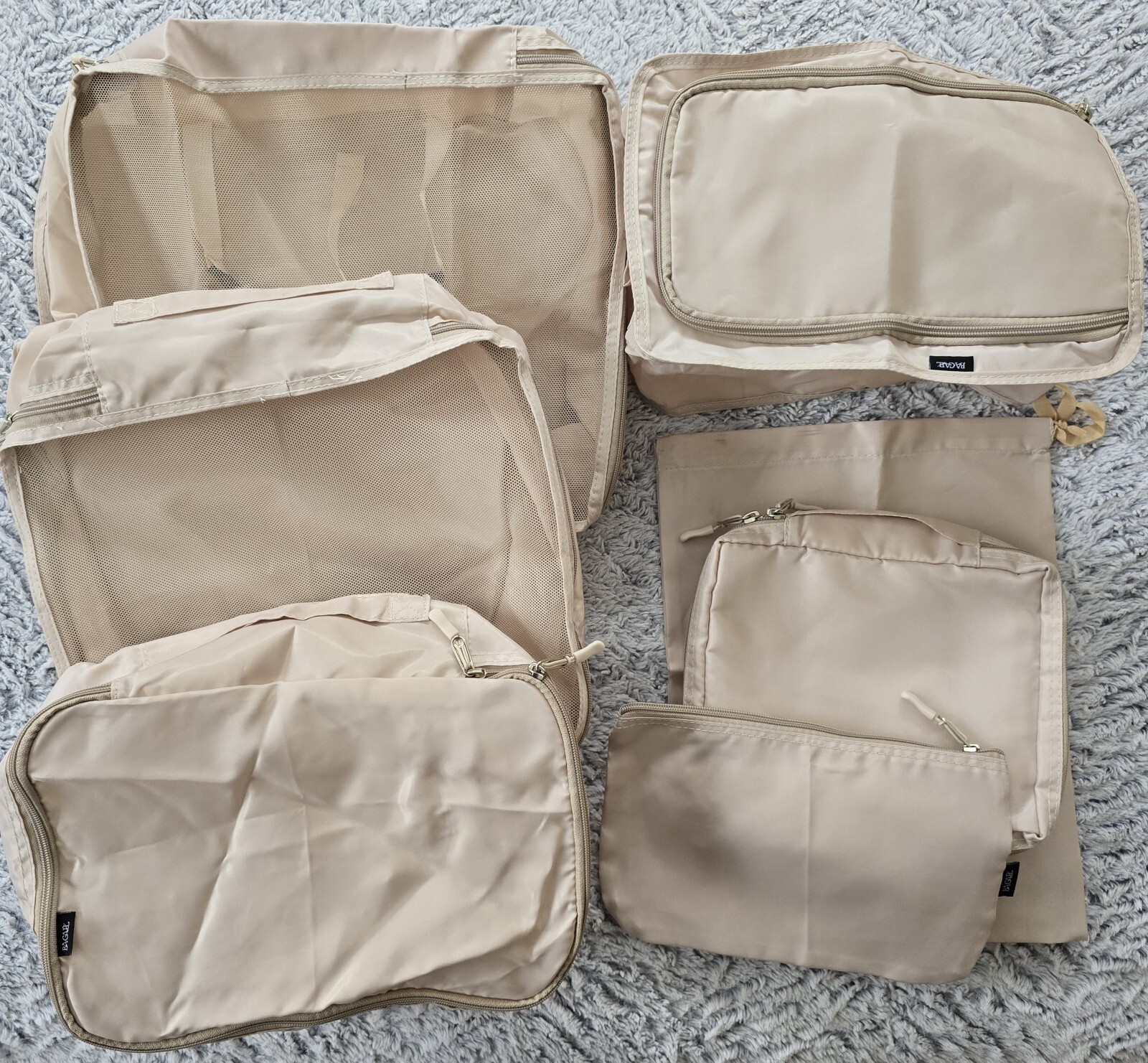 Bagail 7-Piece Travel Packing Cube Set in Yellow for Luggage Organization-image