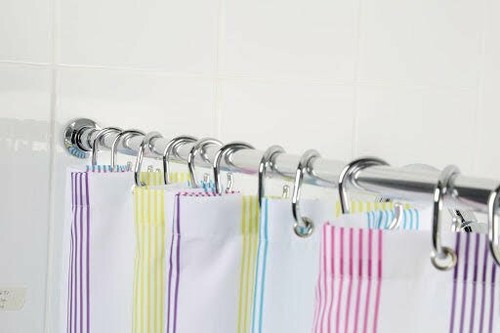 Shower Curtain Rail Rod Extendable 70-120/125-220 Telescopic Pole HomeCentre� - Picture 6 of 12