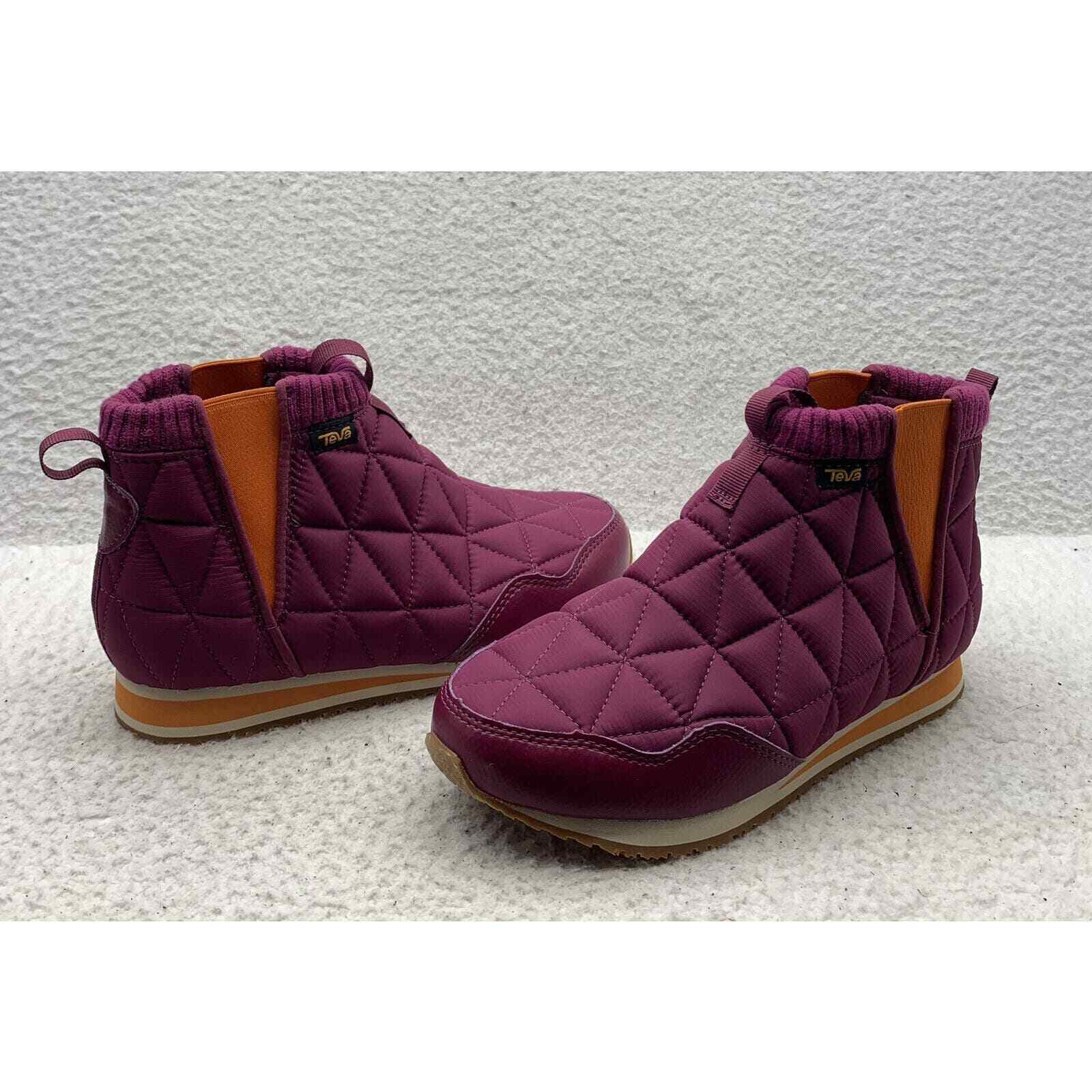 Teva Chelsea Boots Womens 6 Slip On Purple Orange Quilted Bootie Outdoor Camping-image