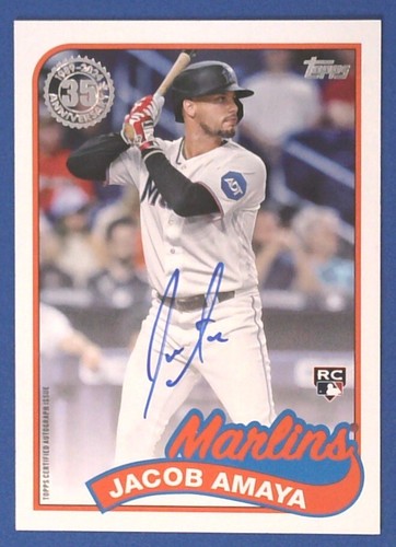 2024 Topps Series 1 Jacob Amaya 1989 Topps Insert Auto RC 89BA-JA Marlins - Picture 1 of 2