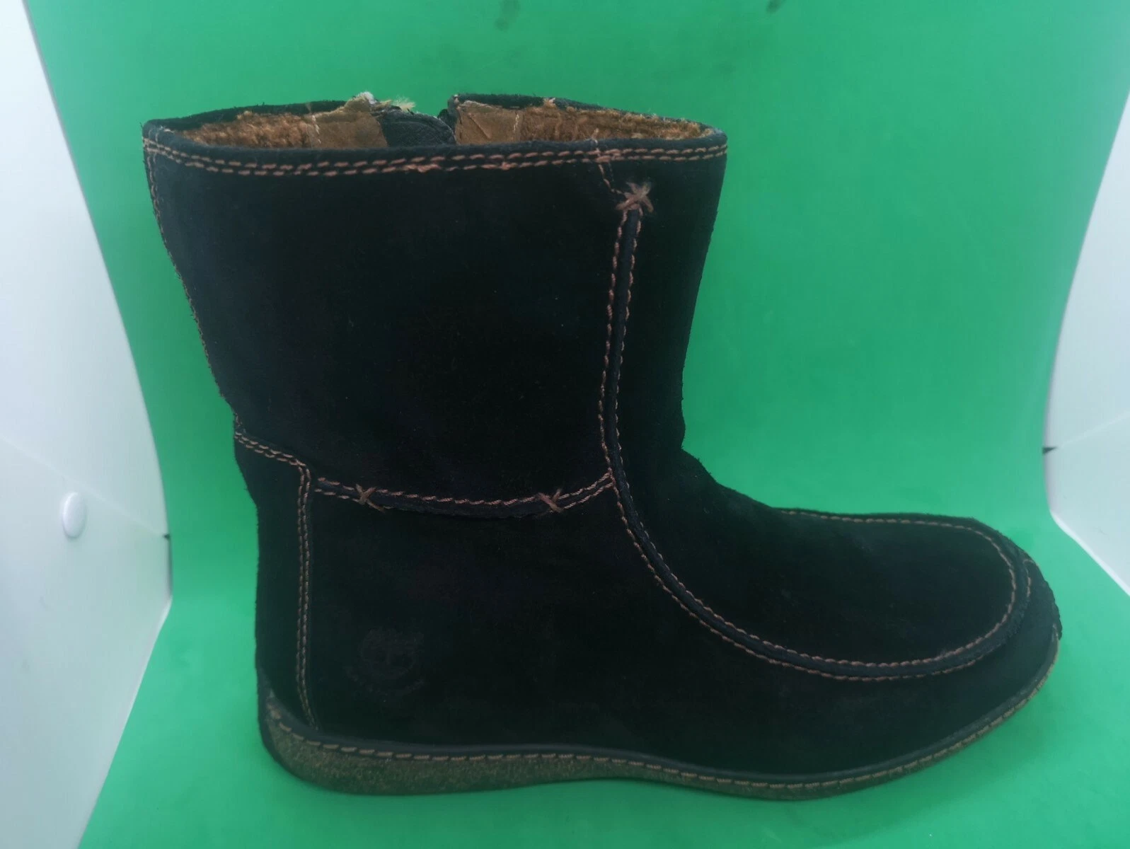 Stivaletti Timberland scamosciati donna taglia 9 5M neri in pelle con zip laterale