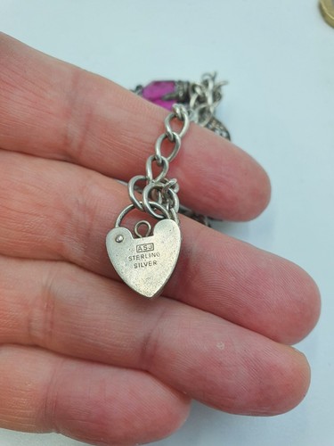 Vintage Solid Silver Charm Bracelet - Picture 11 of 14