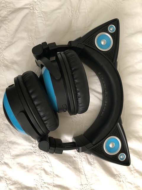 Brookstone Cat Ear Headphones- Blue (Wired) | eBay