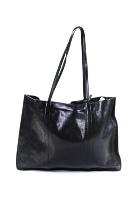 Emporio Armani Women's Magnetic Closure Leather Tote Bag Black | eBay