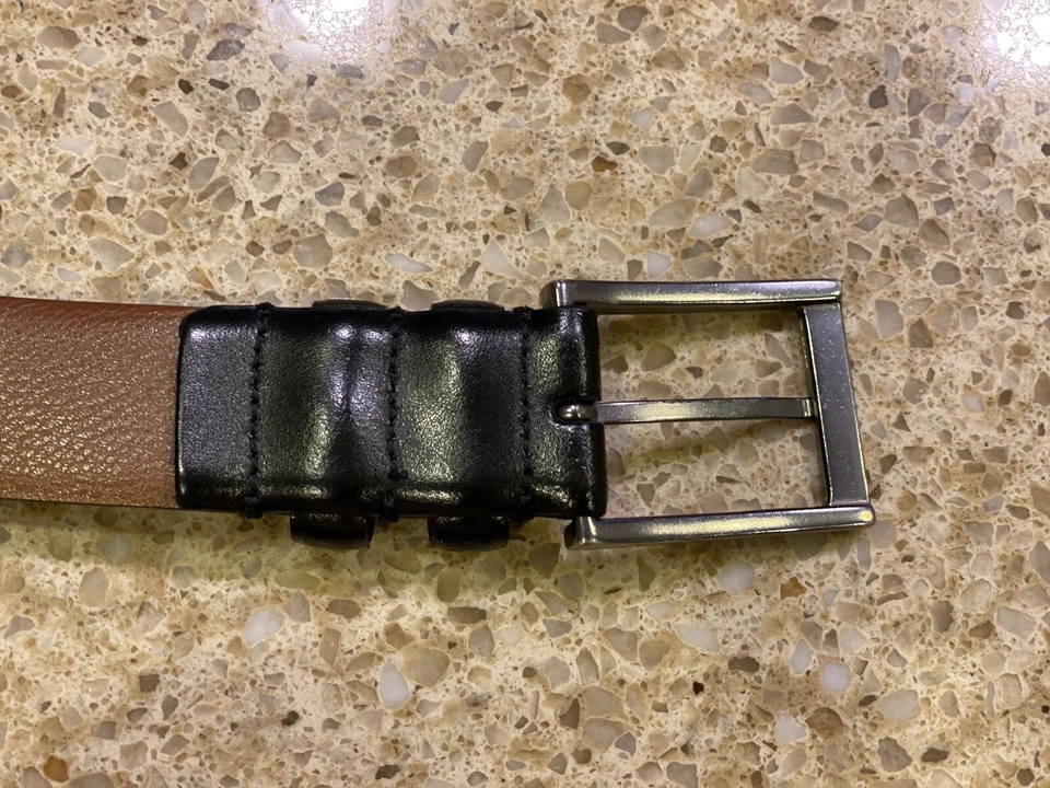 Cinturón Joseph Abboud Cuero Negro Talla 44 Hecho a Mano en Italia Foto 4 de 4