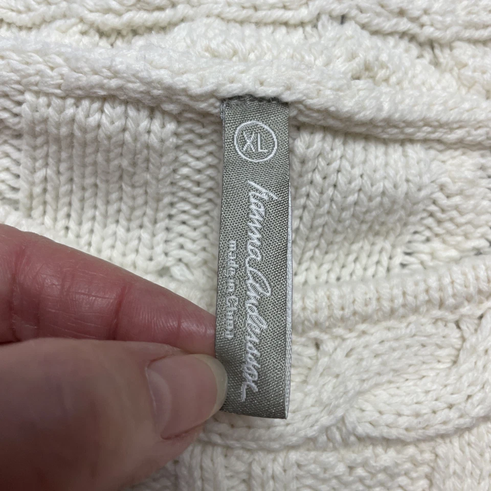 Hanna Andersson Sweater Womens XL Ivory Wool Blend Embroidered Floral Pullover - Image 3 of 4