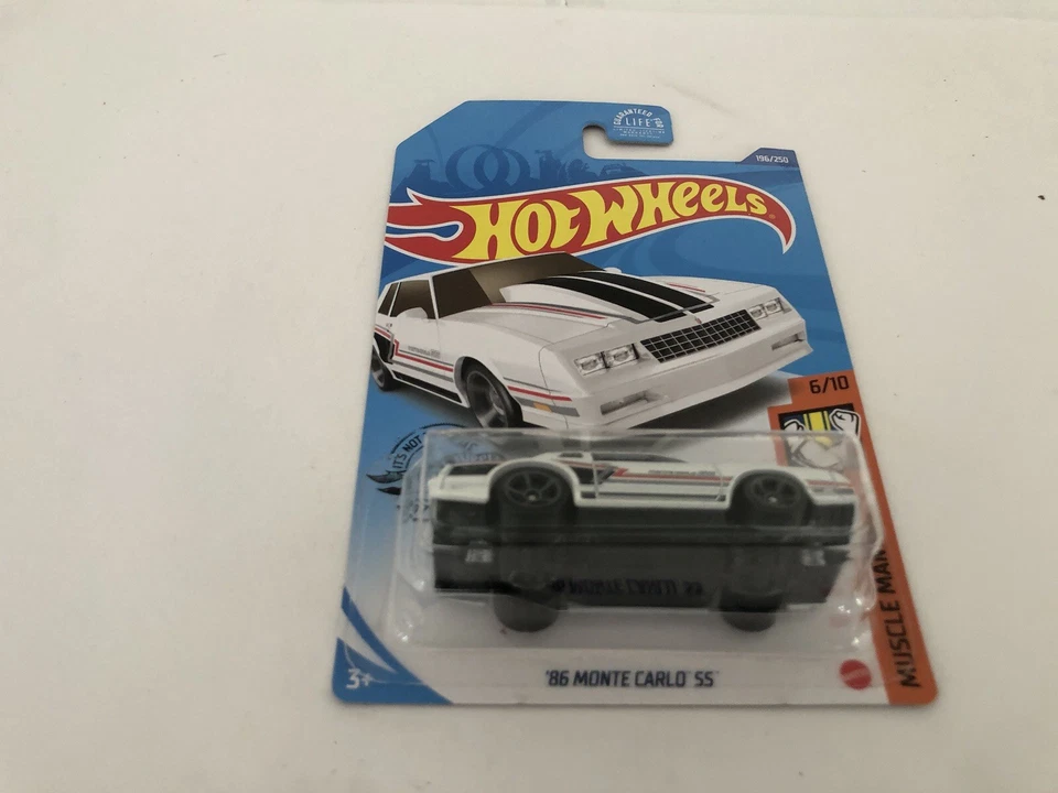 (1) Hot Wheels 2020 M/L #196/250 '86 Monte Carlo SS 6/10 Muscle Mania blanco Foto 3 de 4