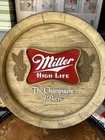 VTG  Miller High Life Barrel Sign 13.5” RED LOGO Man Cave Bar Keg Beer Sign USA