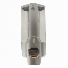 DISPENSER PORTA SAPONE LIQUIDO DOSATORE GRIGIO BAGNO PARETE DOCCIA 350 ML 69413