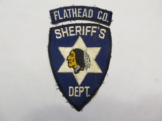Montana Flathead Co Sheriff Patch 1st Issue Loom Cheese Cloth W/Tab