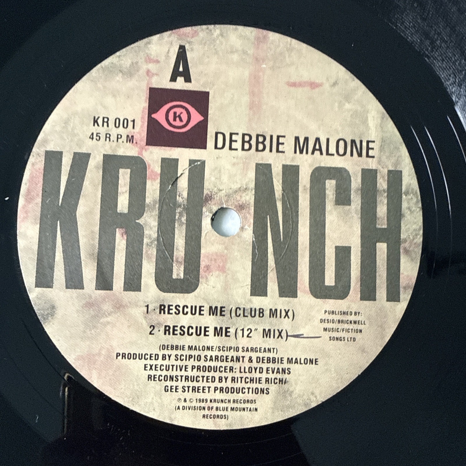 Debbie Malone – Rescue Me | Vinyl | 1989 | KR 001 | VG+