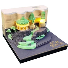 210 Sheets Castle 3D Memo Pad with Light, Alice in Wonderland Paper Art Non-S...