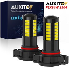 AUXITO 2Pcs 2504 PSX24W White LED Fog Light Driving DRL Bulb Error Free CANBUS