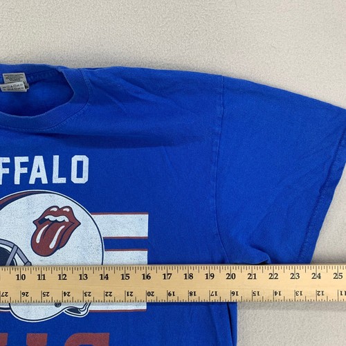 Buffalo Bills Rolling Stones T-Shirt Mens Large Blue NFL Graphic Band Tee Retro - Picture 7 of 9