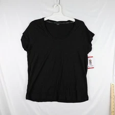 Social Standard Shirt Womens XL Black Amber Scoop Tee Short Sleeve Casual Top