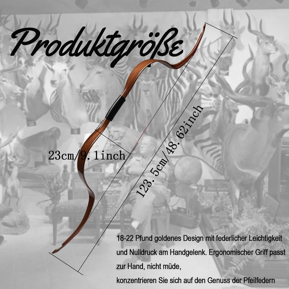 Traditional Recurve Bow 25lbs Takedown Mongolian Horsebow Archery Hunting Target - Image 3 of 4