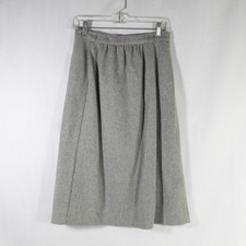 Vintage College Town Gray Wool Skirt Women's 11/12 Back Zip Classic Style
