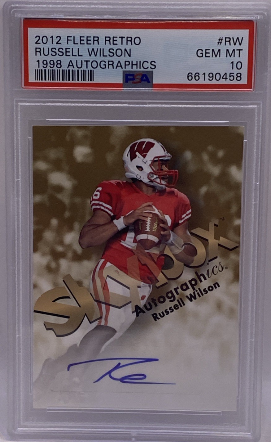 Russell Wilson Fleer Retro 1998 Autographics #RW Base