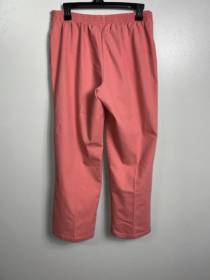 Pantalones Pull-On Alfred Dunner Para Mujer Coral Talla 10P Pequeña Cintura Elástica Foto 2 de 4